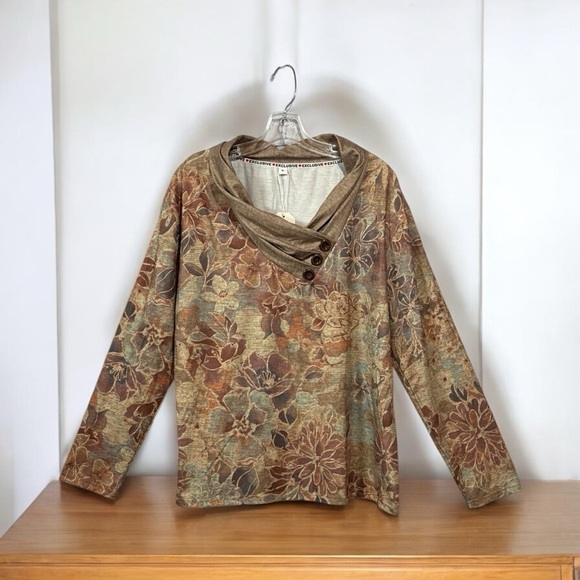 Made Whit Love,Floral Patterned Women's Sweater, XL - Picture 1 of 7